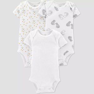 Carter's Just One You®️ Baby 3 Pack Bodysuit Beige - Newborn Size - New w/ Tags